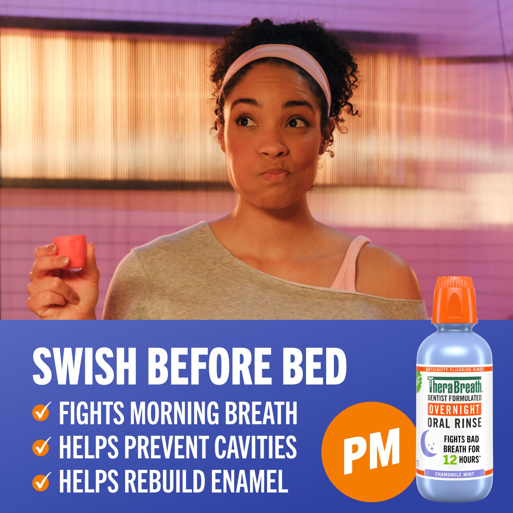 TheraBreath AM + PM Mouthwash Bundle, Morning & Overnight Rinses, 16 fl oz, 2-Pack (6UVK)
