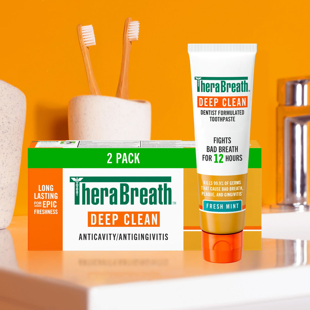 TheraBreath Deep Clean Toothpaste, Helps Fight Bad Breath, Fresh Mint (NRCX)