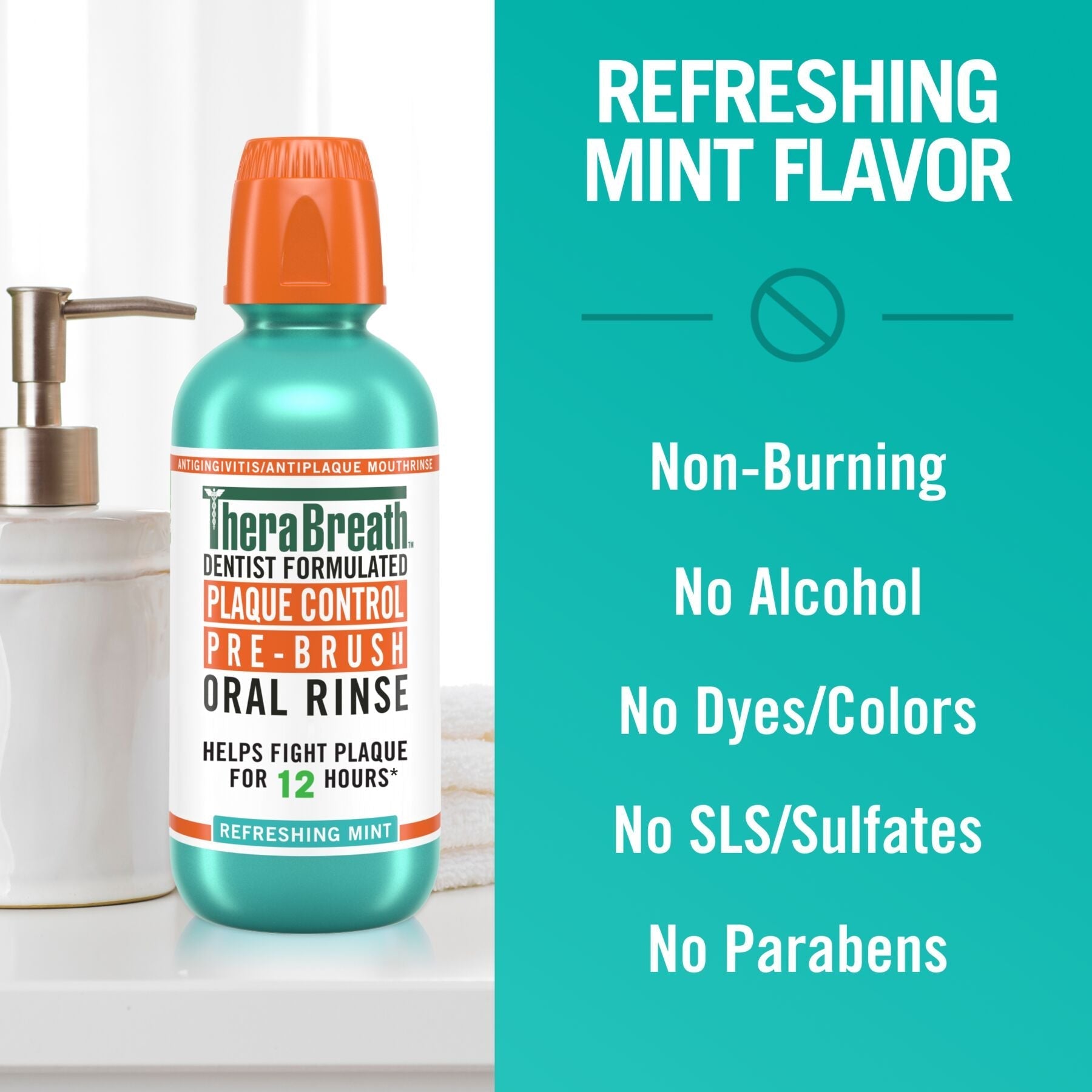 Plaque Control Pre-Brush Oral Rinse - Refreshing Mint Flavor (1LSU)