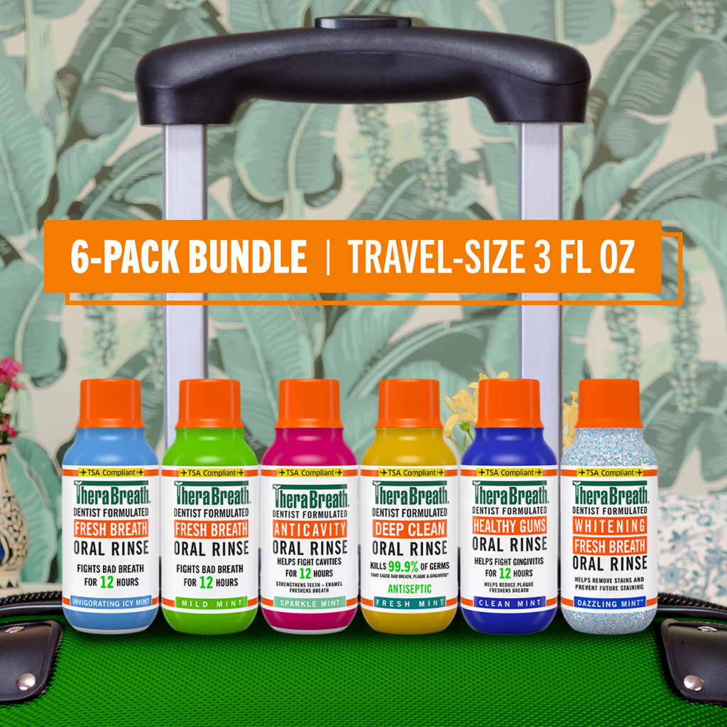 Travel-Size Mouthwash - TheraBreath Variety 6-Pack Bundle (6WUM)