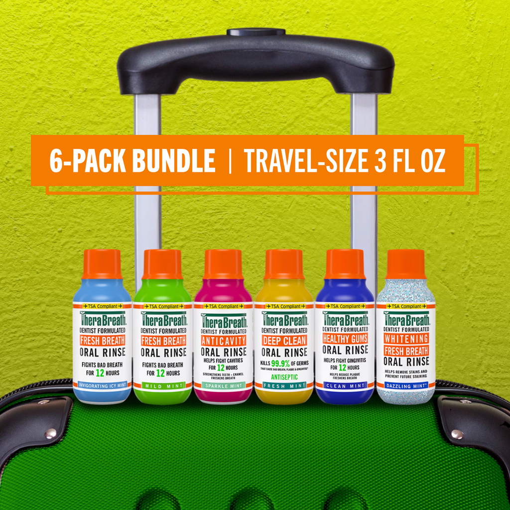 Travel-Size Mouthwash - TheraBreath Variety 6-Pack Bundle (6WUM)