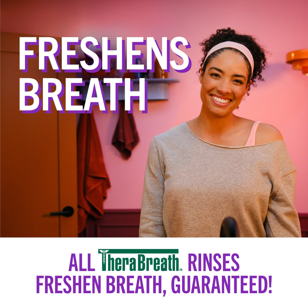 TheraBreath Complete Mouthwash, 6-in-1 Beneﬁts, Alcohol-Free, Revitalizing Mint (FI10)