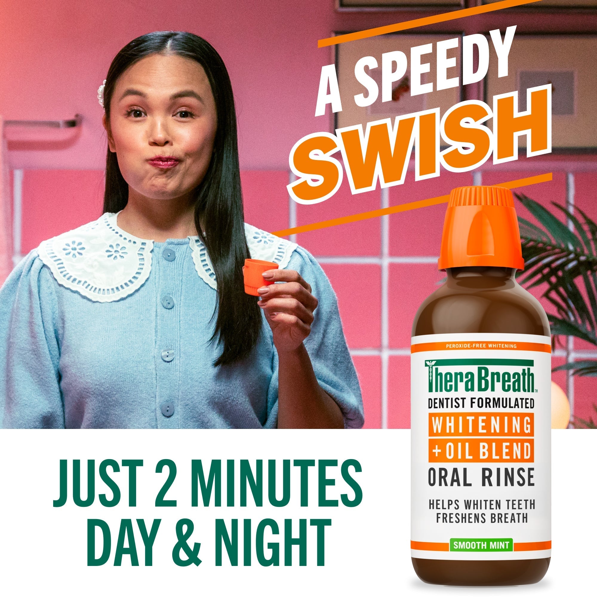 Whitening + Oil Blend Oral Rinse – Smooth Mint (B7SU)