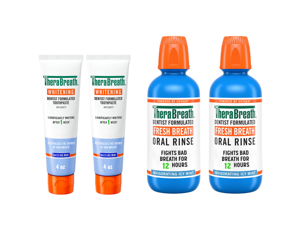 TheraBreath Fresh Breath Oral Rinse & Whitening Toothpaste Bundle (MVJA)